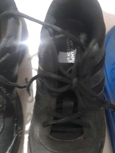 like New  Black Adidas Shoes &amp; Blue Flip Flops