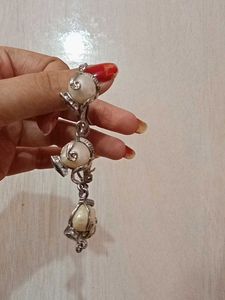 Rhodium Plated Silver Pearl Bracelet