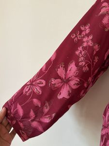 Maroon Floral Print Blouse