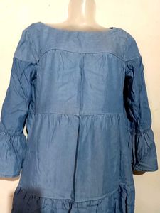 Blue Bell Sleeve Denim Dress.