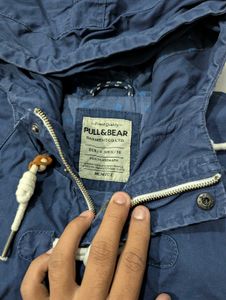 Men's Blue Duffle Hooded Jacket