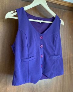 Purple Button-Up Waistcoat
