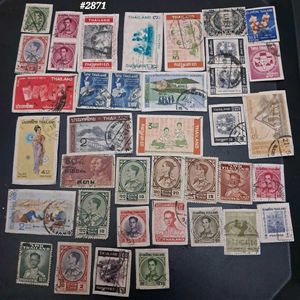 1940-60s Collection of 38 Thailand Stamps