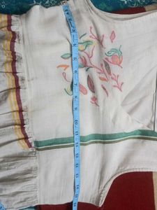 White Sleeveless Midi Dress with Embroidery