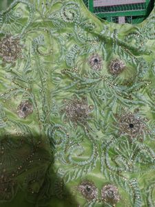 Lime Green Embroidered Anarkali Gown