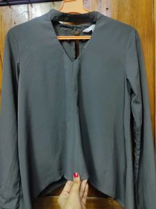GREY Neck Design Top For Women