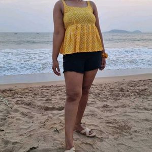 Yellow Short Kurti