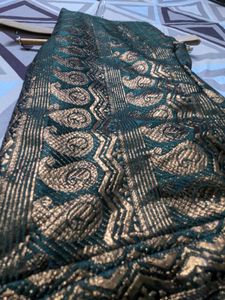 Bottle green &amp; Golden Wide leg skirt