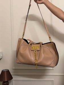Valentino Elegant Beige Leather Handbag