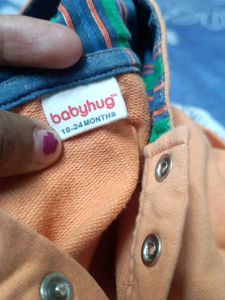 Branded Orange Sweatsuit For Babies