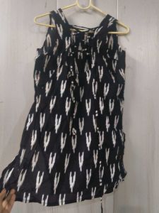 Stylish Black Ikat Print Kurti
