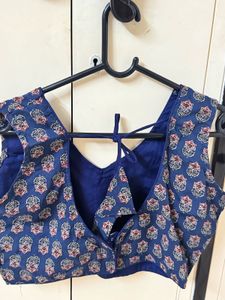 Blue Ajrakh Print Navratri Blouse
