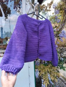 Handmade Purple Crochet Cardigan
