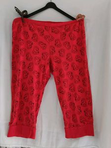 Red Pajama Pants with Bear Print