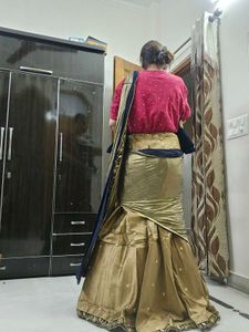 Party wear navy Blue lehenga saree