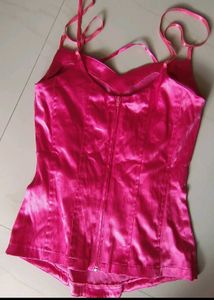Shiny Pink Corset Top