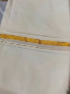 Premium Kerala Dhoti Golden Border | Brand New |