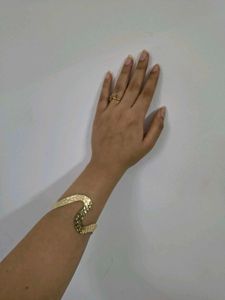 Unique Hammered Wave Cuff Bracelet