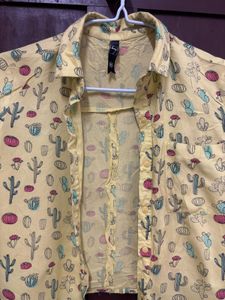 Cute Cactus Print Cropped Shirt for women
