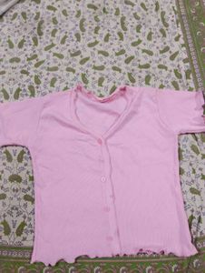 Cute Pink Button-Up Top