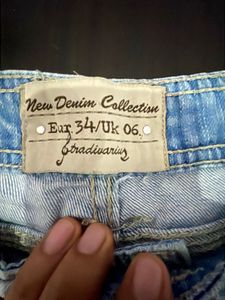 vintage Light Wash Distressed Denim Shorts