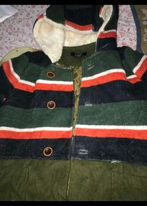 Striped Hooded Jacket 32 Small Size
