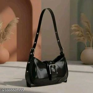 Chic Black Patent Shoulder Bag