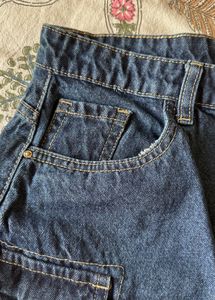 Denim Cargo Highrise Skirt