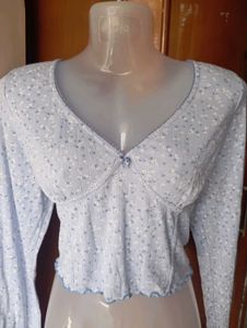 Cute Blue Floral Top