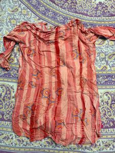 Boho Chic Pink Patterned Tunic Kurti