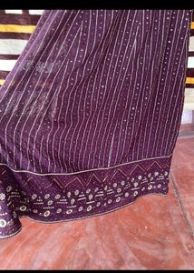 Elegant Purple Embroidered Maxi Dress