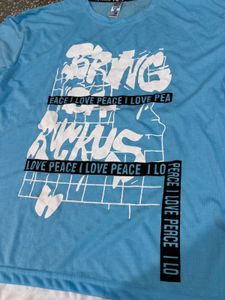 2 Boys New Blue/ black Graphic Print T-Shirt