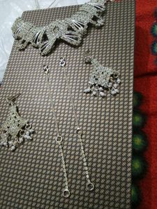 swap available, Silver Necklace Earrings set