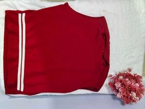 maroon-red women's top