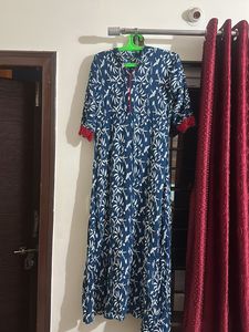 Blue floral long Kurta