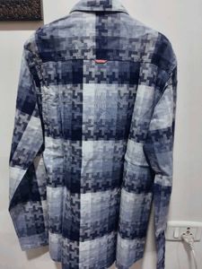 Men's Blue Checkered Full Sleeve Shirt 40inch