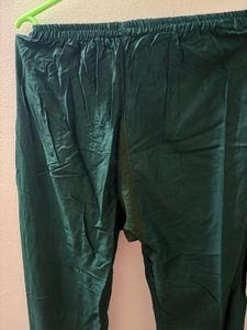 Embroidered Green Naira Cut Kurta Pant S