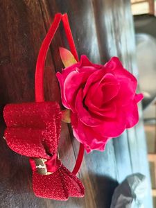 Sparkly Red Bow Headband