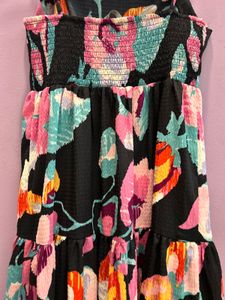 Black Floral Tiered Maxi Dress