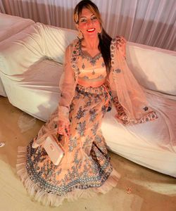 Peach/Coral Coloured Bridal Lehenga