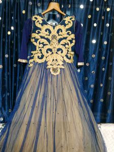 Blue Embroidered Top