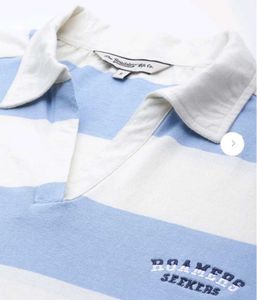 Striped Collared V-Neck Top
