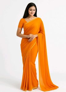 Vibrant Orange Saree