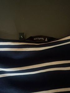 VANHEUSEN Navy &amp; White Striped Sleeveless Dress