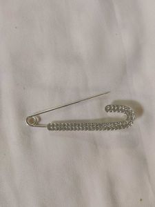 Sparkling Rhinestone Safety Pin Brooch