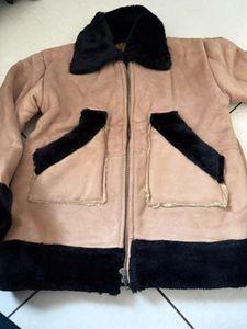 Stylish Faux Suede & Fur Jacket