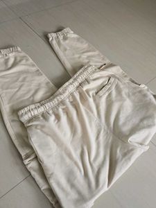 Cream Cargo Jogger Pants