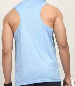 Shein Men's Blue Sleeveless T-Shirt
