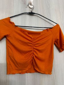 Orange Off-Shoulder Top