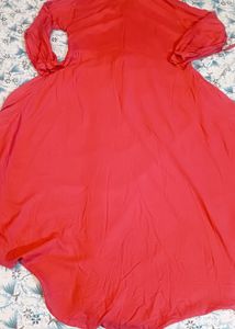 Vibrant Coral High Low Shrug Cum Tunic